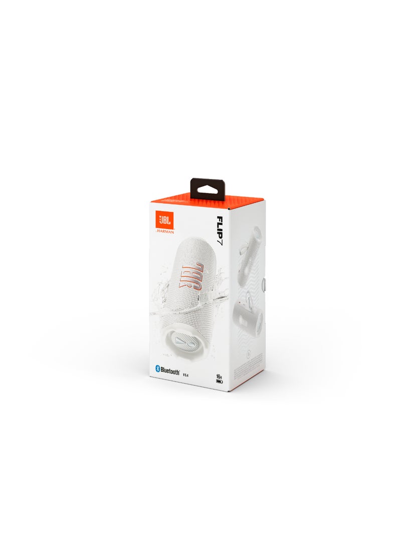 JBL - Flip 7 - Pro Sound With Ai Sound Boost, Up To 16 Hours Of Playtime, Multi-Speaker Connection Via Auracast, And Waterproof, Dustproof, Drop-Proof Design For All Adventures White - Image 1
