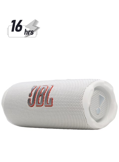 Flip 7 - Pro Sound With Ai Sound Boost, Up To 16 Hours Of Playtime, Multi-Speaker Connection Via Auracast, And Waterproof, Dustproof, Drop-Proof Design For All Adventures White