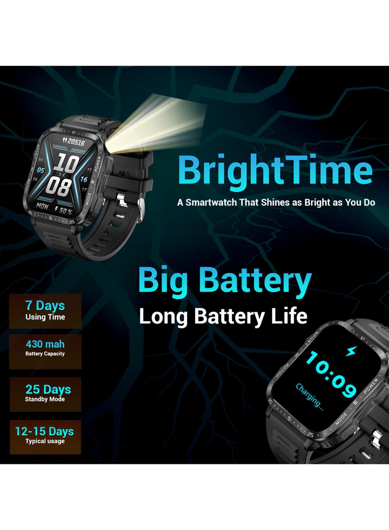 ArmFit - 430 mAh KTPro Smartwatch For Men, AI Voice Bluetooth Calling Waterproof Fitness Watches Compatible With Android iOS Black - Image 1