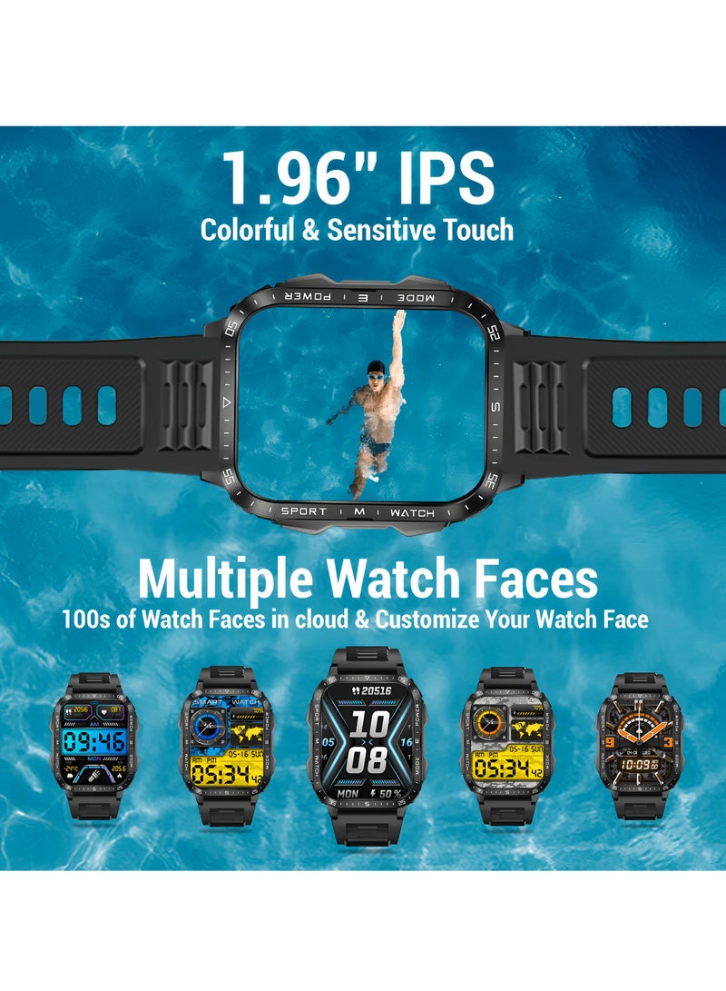 ArmFit - 430 mAh KTPro Smartwatch For Men, AI Voice Bluetooth Calling Waterproof Fitness Watches Compatible With Android iOS Black - Image 1