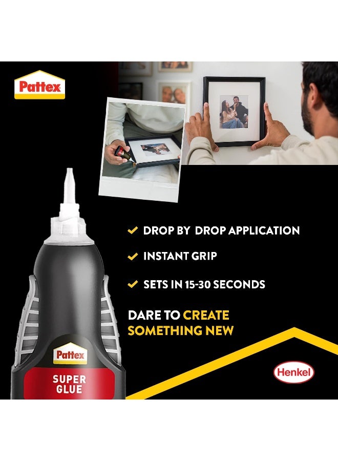 Pattex Super Glue Liquid Control - 3g | Clear Adhesive with Precise Nozzle | Instant Invisible Repair | Dishwasher Safe Clear - Image 2