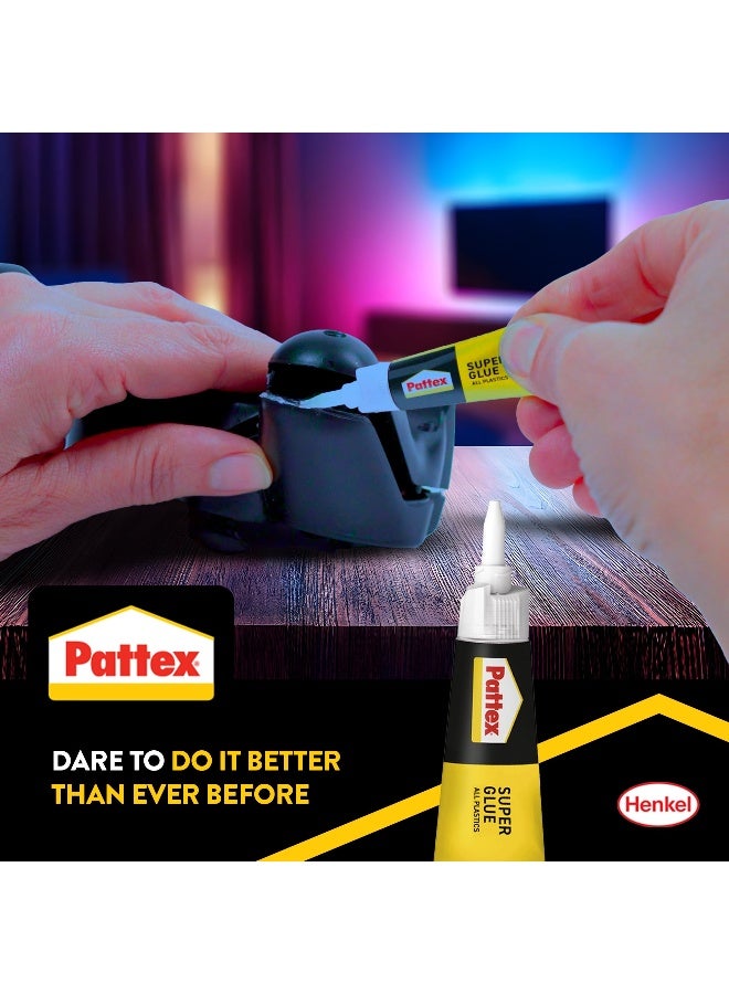 Pattex Super Glue All Plastics - 2g+4ml | Instant Grip Invisible Repair with Anti-Clog Cap | Compatible with All  Plastics Clear - Image 4