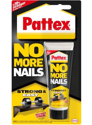 Pattex No More Nails Strong & Easy, Heavy-Duty Mounting Adhesive, Strong Glue For Wood, Ceramic, Metal & More, White Instant Grab Adhesive Tube 50G Clear - pnsku/N70158773V/45/_/1741178469/a59fe378-5f70-4b77-82c4-d5f25b7d9818