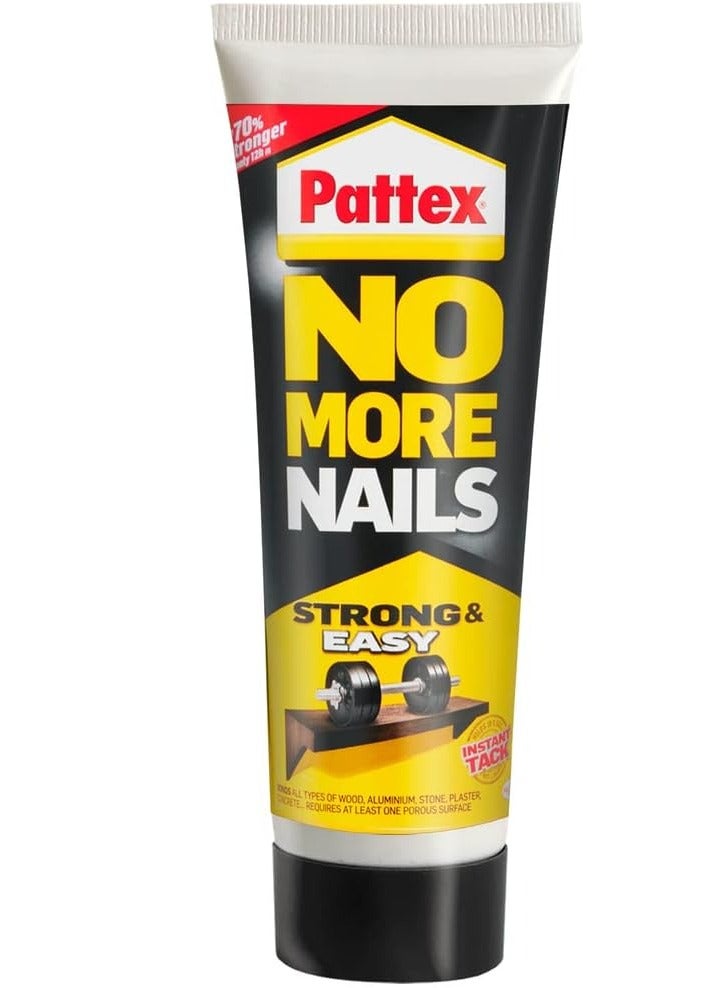 باتكس Pattex No More Nails Strong & Easy, Heavy-Duty Mounting Adhesive, Strong Glue For Wood, Ceramic, Metal & More, White Instant Grab Adhesive Tube 50G Clear  - Image 3