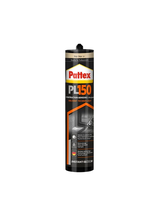 Pattex PL150 Structural Adhesive Beige - 380g  | High Initial Tack | for Strong Bonding Water & Temperature Resistant White - Image 1