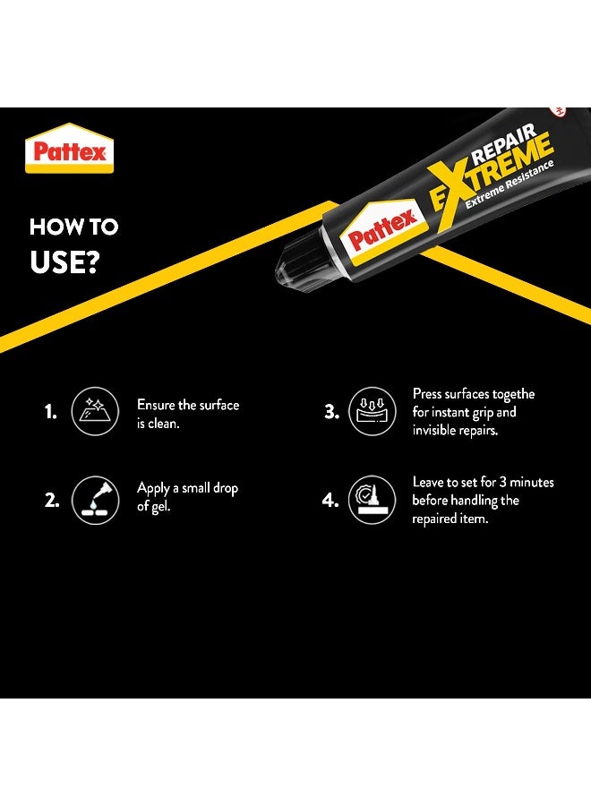 Pattex Repair Extreme Gel - 8g | Clear Adhesive with Extreme Resistance | Flexible, Shock Resistant & Waterproof Clear - Image 3