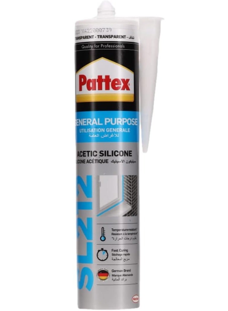باتكس Pattex SL212 Transparent Silicone, 280 ml Clear  - Image 1