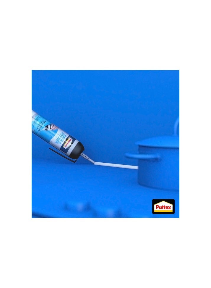 Pattex - Pattex Sanitary Antimould Transparent Pressure Pack, For Indoor Sealing, Ideal For Bathroom & Kitchen, Waterproof And Mould Resistant. Easy To Use Sealant, 1X200Ml Pressure Pack Clear - Image 1