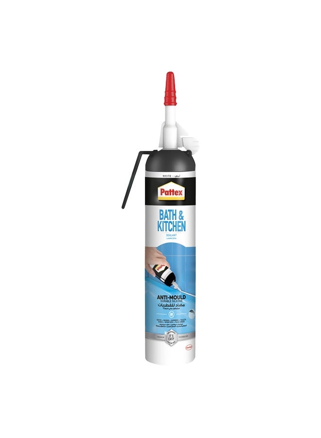 Pattex Sanitary Antimould Transparent Pressure Pack - 200ml | Waterproof & Mould Resistant | Ideal For Bathroom & Kitchen Clear - Image 1