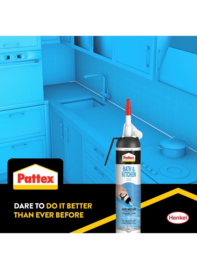 Pattex Sanitary Antimould Transparent Pressure Pack - 200ml | Waterproof & Mould Resistant | Ideal For Bathroom & Kitchen Clear - Image 4