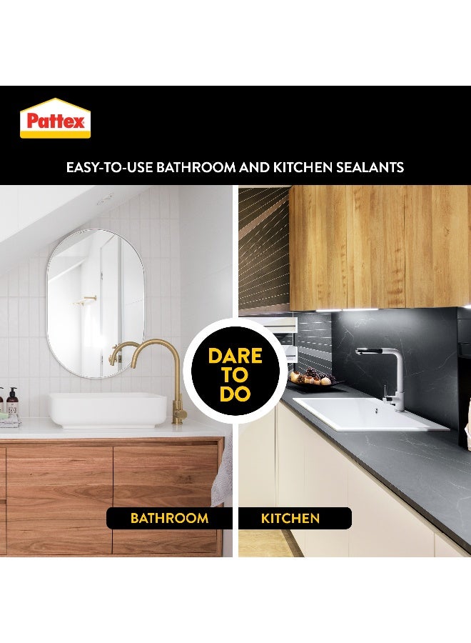 Pattex Sanitary Antimould Transparent Pressure Pack - 200ml | Waterproof & Mould Resistant | Ideal For Bathroom & Kitchen Clear - Image 5