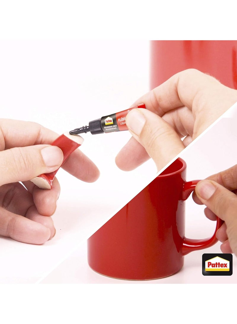 Pattex - Pattex Super Glue Mini Dose, Strong All Purpose Adhesive for Repairs , Easy to Use Instant Super Glue, 3x1g Clear - Image 1
