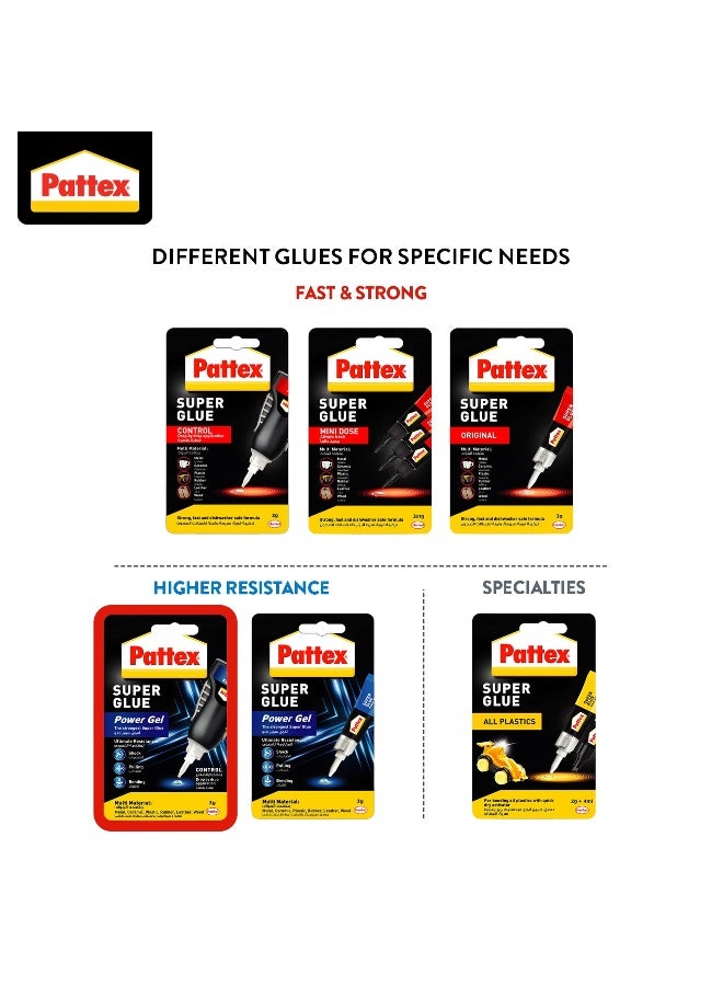 باتكس باتيكس سوبر غراء باور جل تحكم غراء سوبر مرن جل سوبرغراء مع صيغة غير قابلة للتنقيط للتطبيقات الرأسية غراء شفاف مع فوهة دقيقة 1x3G - Image 5