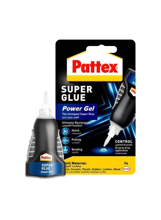باتكس باتيكس سوبر غراء باور جل تحكم غراء سوبر مرن جل سوبرغراء مع صيغة غير قابلة للتنقيط للتطبيقات الرأسية غراء شفاف مع فوهة دقيقة 1x3G - Image 1