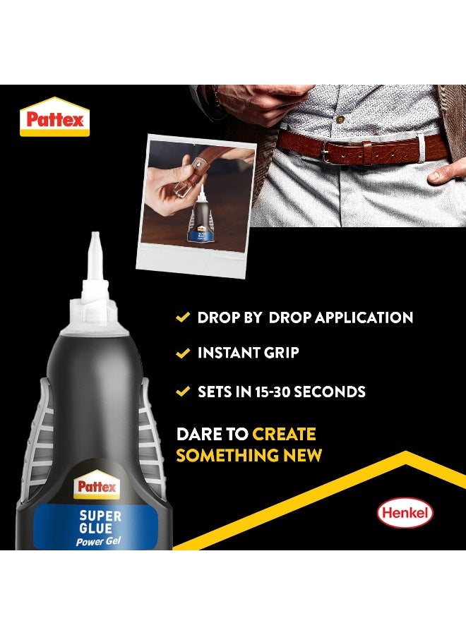 باتكس باتيكس سوبر غراء باور جل تحكم غراء سوبر مرن جل سوبرغراء مع صيغة غير قابلة للتنقيط للتطبيقات الرأسية غراء شفاف مع فوهة دقيقة 1x3G - Image 2