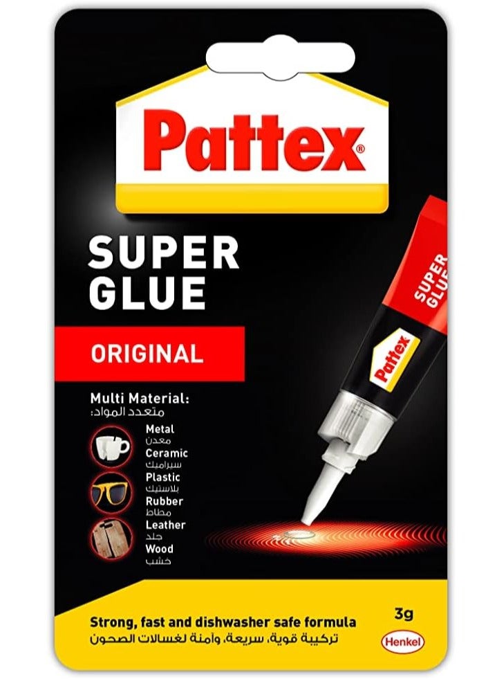 Pattex Pattex Universal, Strong All Purpose Adhesive for, Clear Glue for Various Materials, Easy to Use Instant Super Glue 3g Clear  - Image 1