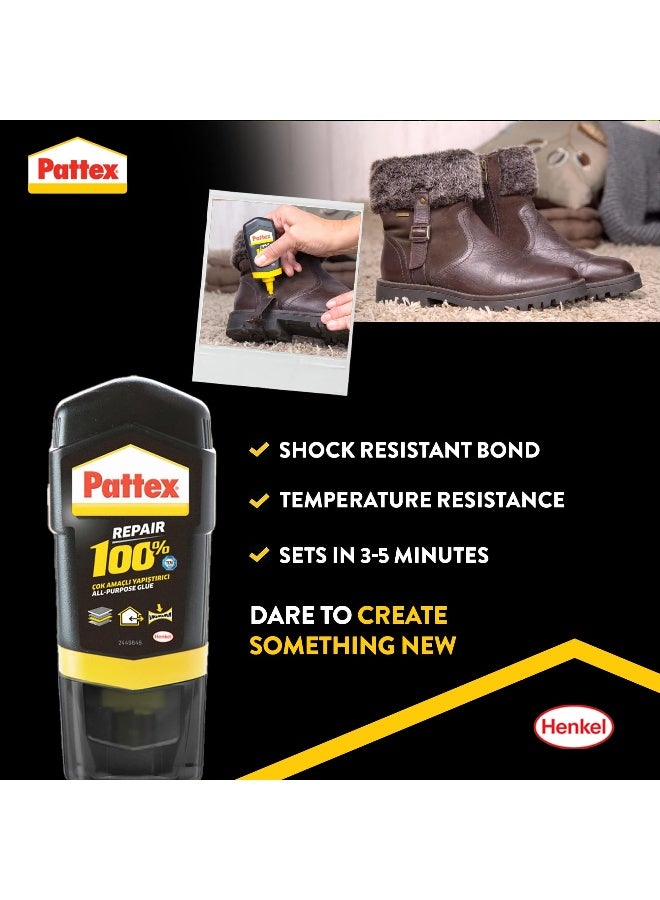 Pattex Repair 100% - 50g | All Purpose Clear Glue For Medium-Large Surfaces | Invisible Repair | Compatible with Multi Material Clear - Image 2