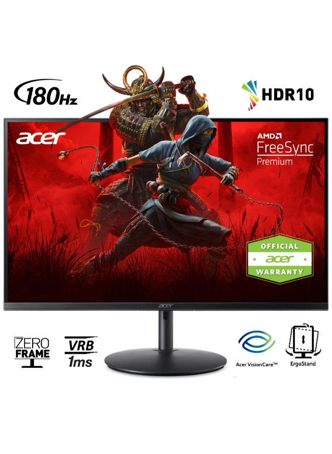 Acer 27" Inch Widescreen Gaming LED Monitor (1920x1080) Full HD, IPS, 180Hz Refresh Rat, 1ms Response Time, x2 HDMI 2.0, x1 Display Port 1.4, HDR10 - Nitro XF270 M3 | Black  - Image 1