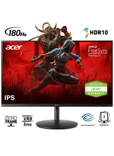 27" Inch Widescreen Gaming LED Monitor (1920x1080) Full HD, IPS, 180Hz Refresh Rat, 1ms Response Time, x2 HDMI 2.0, x1 Display Port 1.4, HDR10 - Nitro XF270 M3 | Black