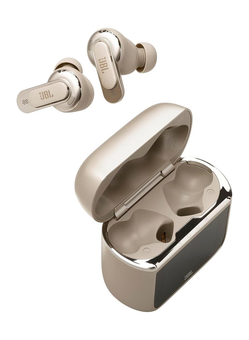 JBL - Tour Pro 3, True Wireless Earbuds With Bluetooth, Built-in Battery And 40h Playback, Charging Case, Noise Cancelling And Spatial 360 With Head Tracking Gold - Image 1