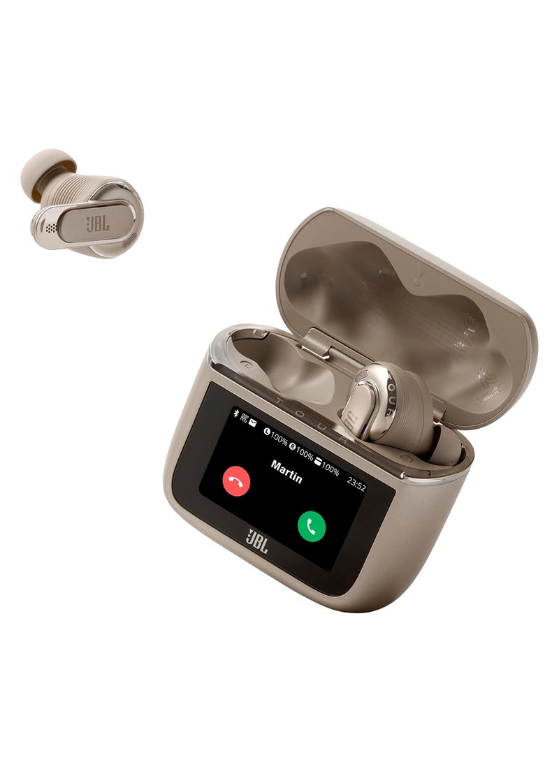 JBL - Tour Pro 3, True Wireless Earbuds With Bluetooth, Built-in Battery And 40h Playback, Charging Case, Noise Cancelling And Spatial 360 With Head Tracking Gold - Image 1