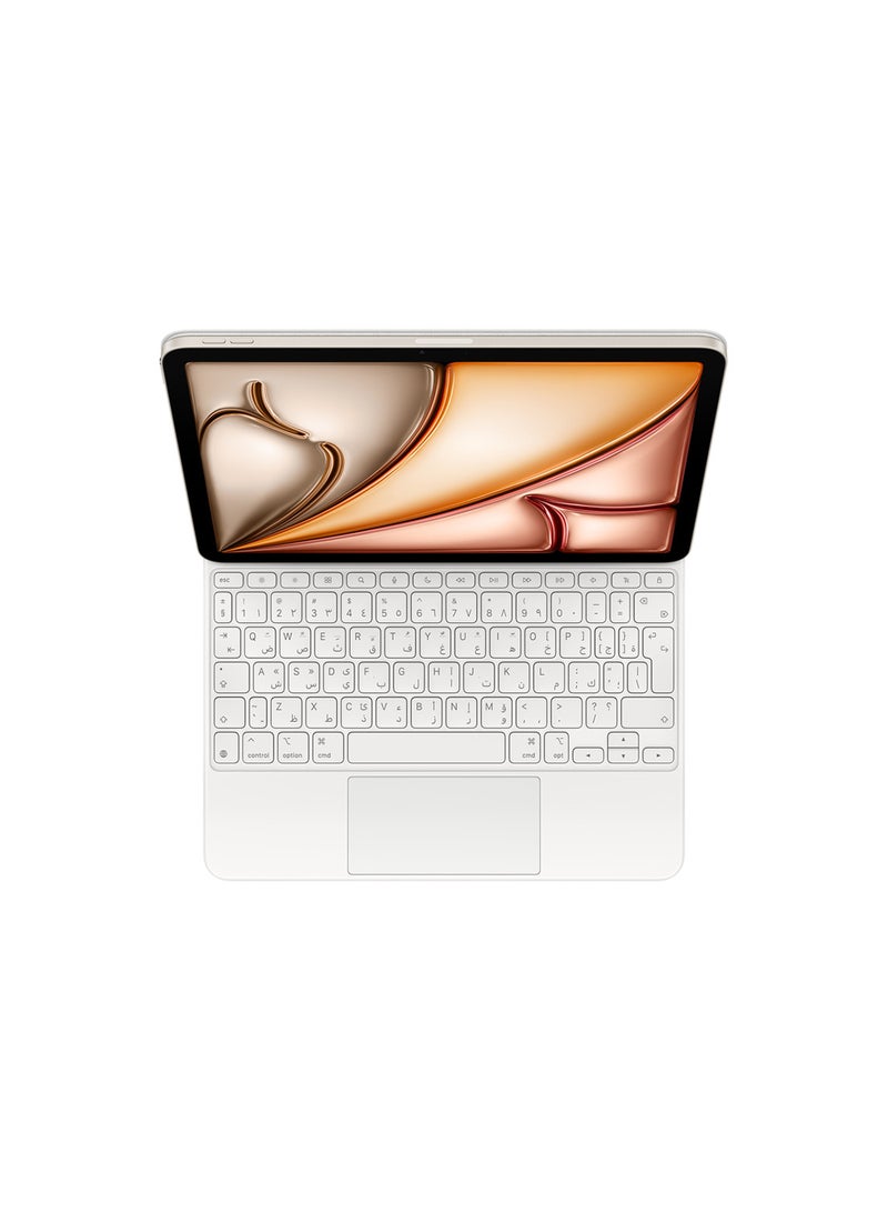 Apple Apple Magic Keyboard: Keyboard for iPad Air 11-inch (M2 and M3) and iPad Air (4th and 5th Generation), Arabic White  - Image 2