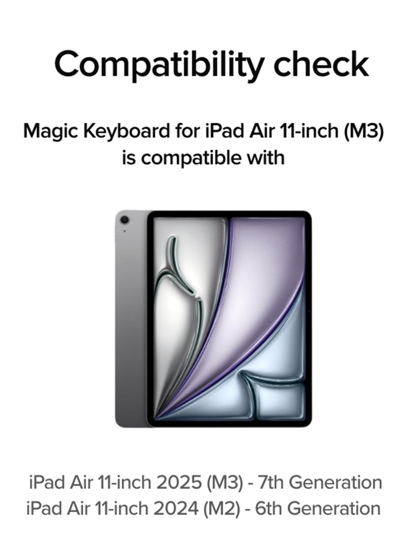 Apple Magic Keyboard: Keyboard for iPad Air 11-inch (M2 and M3) and iPad Air (4th and 5th Generation), International English White - Image 2
