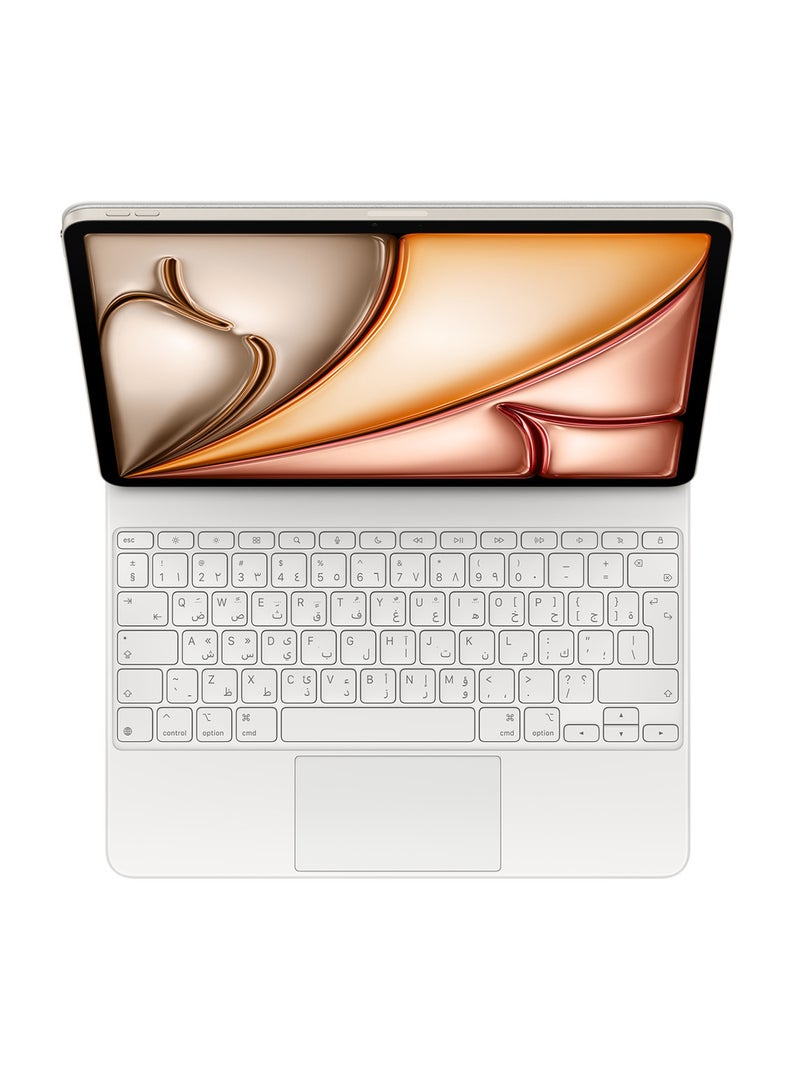 Apple Magic Keyboard: Keyboard for iPad Air 13-inch (M2 and M3) and iPad Air (4th and 5th Generation), Arabic White