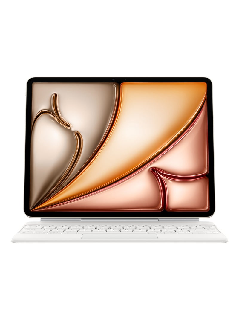 Apple Magic Keyboard: Keyboard for iPad Air 13-inch (M2 and M3) and iPad Air (4th and 5th Generation), Arabic White - Image 1