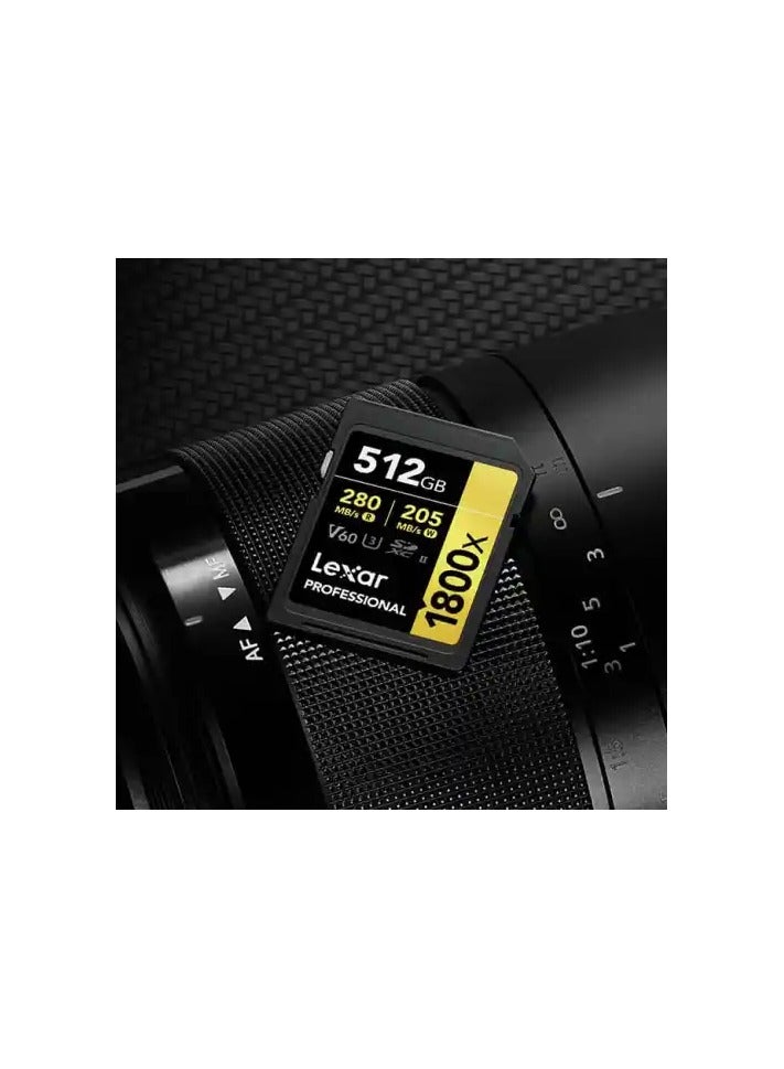 ليكسار Lexar 512GB Professional 1800x SDXC™ UHS-II cards 512 GB  - Image 2