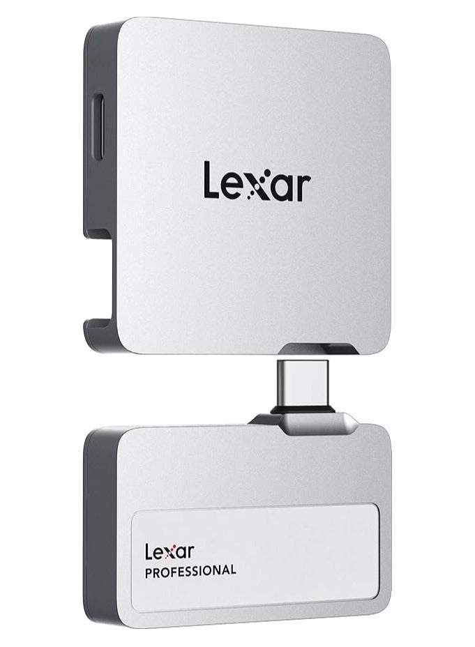 ليكسار - Lexar 1TB Professional Go Portable SSD w/Hub, Supports Apple ProRes, Up to 1050MB/s Read & 1000MB/s Write, USB 3.2 Gen 2, Rugged, Compatible with iPhone 15 Series, PC & Mac (LSL400S001T-RNSNU) 1 TB - Image 1