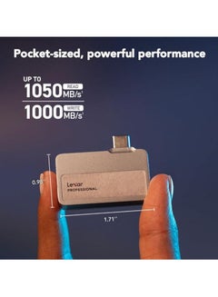 Lexar Lexar 1TB Professional Go Portable SSD, Supports Apple ProRes, Up to 1050MB/s Read & 1000MB/s Write, USB 3.2 Gen 2, Rugged, Compatible with iPhone 15 Series, PC & Mac (LSL400X001T-RNSNU) 1 TB  - Image 5