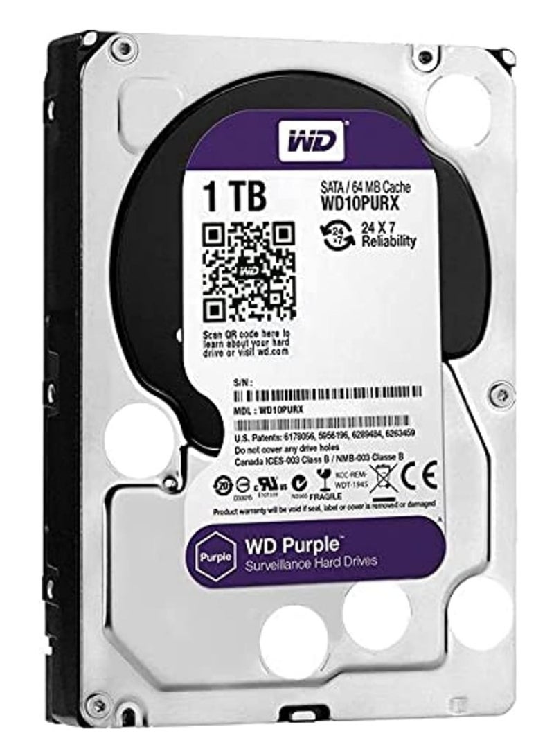 دبليو دي Western Digital Internal Hard Drive (1TB, Purple), ATA 1 TB 
