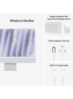 Apple Customise iMac AIO With 24-Inch  Display, Apple M4 Chip 10-Core CPU 10-Core GPU Processor/32GB RAM/1TB SSD/macOS/ English Silver  - Image 5