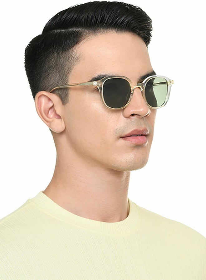 John Jacobs John Jacobs | Transparent Green - Green | Full Rim Square Stylish & Premium UV Protected Sunglasses | JJ Acetate | Polarized and 100% UV Protected | Men & Women | Medium | JJ S17339  - Image 3