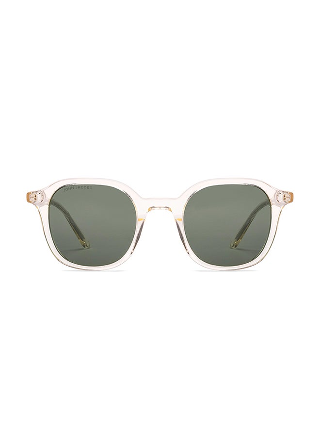 John Jacobs John Jacobs | Transparent Green - Green | Full Rim Square Stylish & Premium UV Protected Sunglasses | JJ Acetate | Polarized and 100% UV Protected | Men & Women | Medium | JJ S17339  - Image 2
