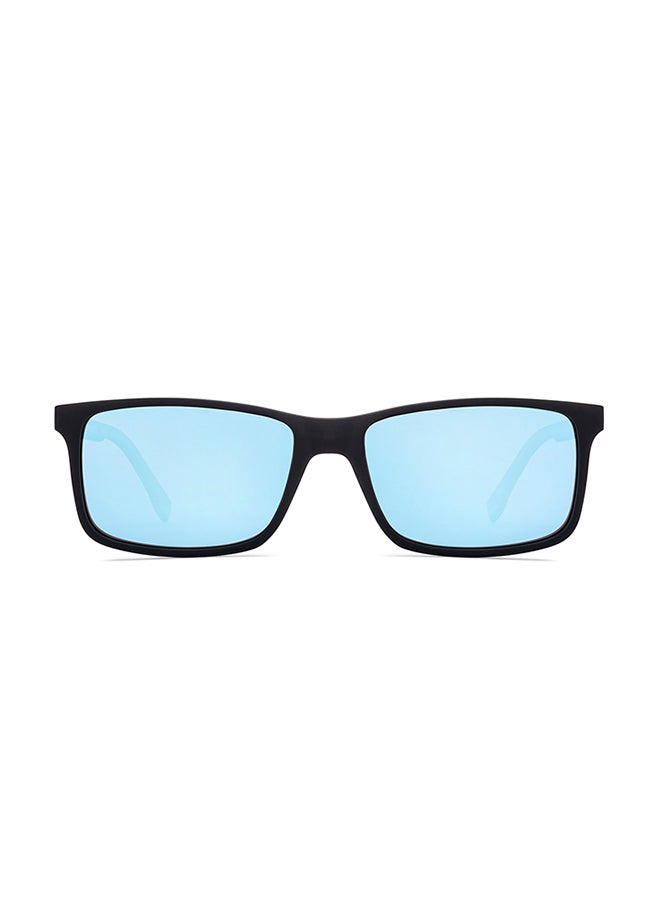 John Jacobs John Jacobs | Black - Sky Blue | Full Rim Rectangular Stylish & Premium UV Protected Sunglasses | Reflectors | 100% UV Protection (UV 400) | Men & Women | Extra Wide | JJ S70036  - Image 2