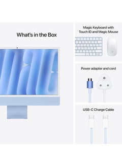 Apple Customise iMac AIO With 24-Inch  Display, Apple M4 Chip 10-Core CPU 10-Core GPU Processor/32GB RAM/512GB SSD/macOS/ English Blue  - Image 5