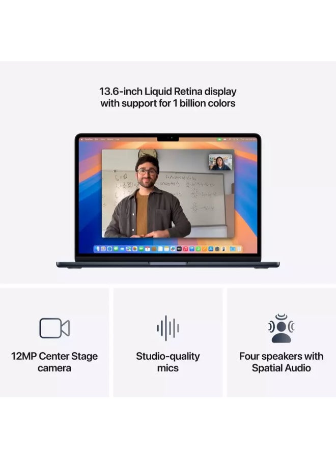 Apple MacBook Air MC6C4 Laptop With 13 Inch Liquid Retina XDR Display , M4 Chip 10-Core CPU 10-Core GPU Processor/24GB RAM DDR5/512GB SSD/MacOS/ English/Arabic Midnight - Image 4