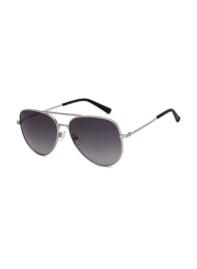 John Jacobs John Jacobs ALI FAZAL Silver - Black | Full Rim Pilot Stylish & Premium Sunglasses | Polarized and 100% UV Protected | Men & Women | Medium | JJ S70012  - Image 1