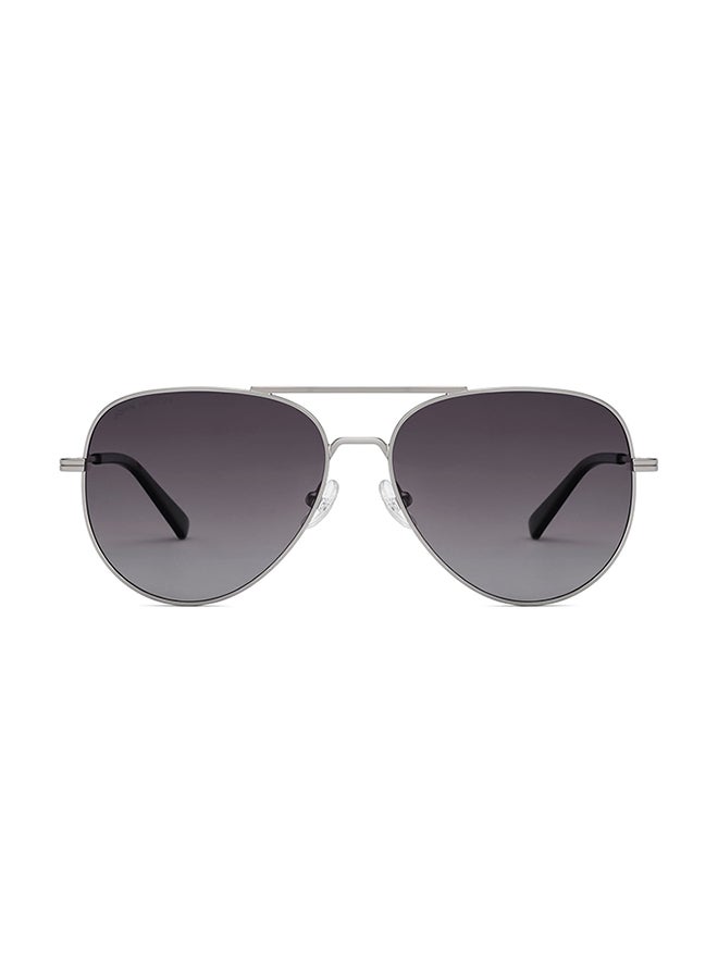 John Jacobs John Jacobs ALI FAZAL Silver - Black | Full Rim Pilot Stylish & Premium Sunglasses | Polarized and 100% UV Protected | Men & Women | Medium | JJ S70012  - Image 2