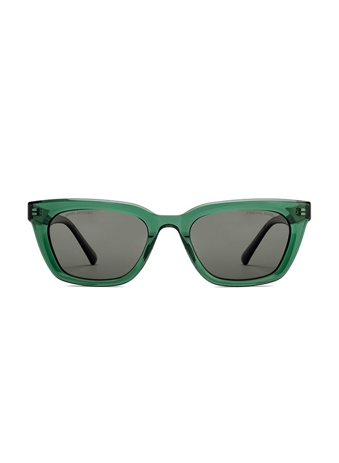 John Jacobs Women's John Jacobs | Transparent Green - Green | Full Rim Cat Eye Stylish & Premium UV Protected Sunglasses | Acetate Lines | Polarized and 100% UV Protected | Women | Wide | JJ S17340  - Image 2