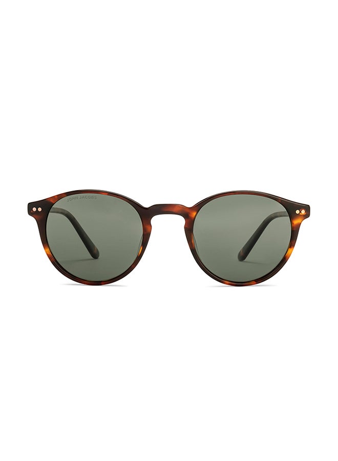 John Jacobs John Jacobs | Tortoise - Green | Full Rim Round Stylish & Premium UV Protected Sunglasses | Acetate Lines | Polarized and 100% UV Protected | Men & Women | Medium | JJ S17341  - Image 2