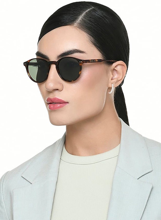 John Jacobs John Jacobs | Tortoise - Green | Full Rim Round Stylish & Premium UV Protected Sunglasses | Acetate Lines | Polarized and 100% UV Protected | Men & Women | Medium | JJ S17341  - Image 4