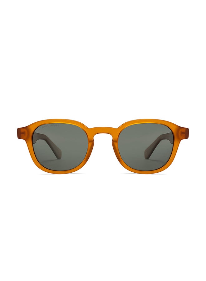 John Jacobs John Jacobs | Transparent Orange - Grey | Full Rim Round Stylish & Premium UV Protected Sunglasses | JJ Acetate | Polarized and 100% UV Protected | Men & Women | Extra Wide | JJ S17337  - Image 2