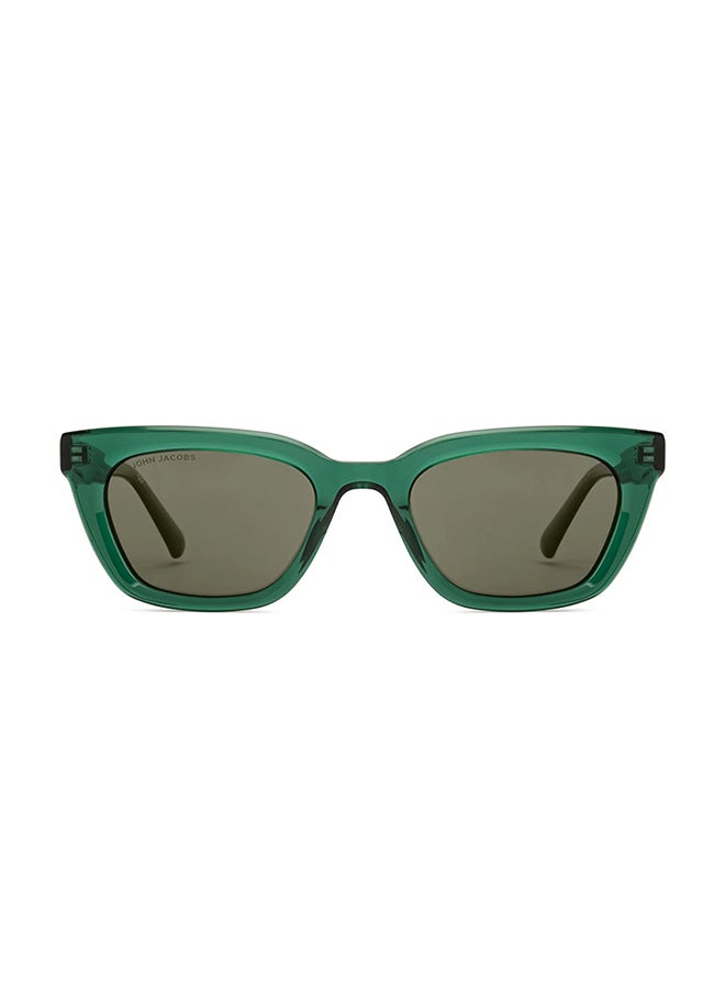 John Jacobs Women's Green Grey Full Rim Rectangle John Jacobs JJ Tints JJ S70035-C3 Sunglasses  - Image 2