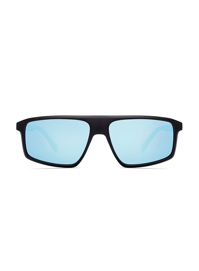 John Jacobs John Jacobs | Black - Sky Blue | Full Rim Rectangular Stylish & Premium UV Protected Sunglasses | Reflectors | 100% UV Protection (UV 400) | Men & Women | Wide | JJ S70035  - Image 2