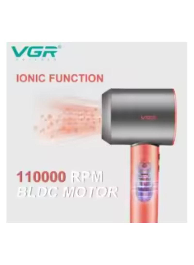 VGR - VGR Hair Dryer Professional Air Blower Hot and Cold Adjustment Hair Dryer Machine BLDC 110000 RPM Hair Dryers Barber Salon V-440 Multicolor - Image 1