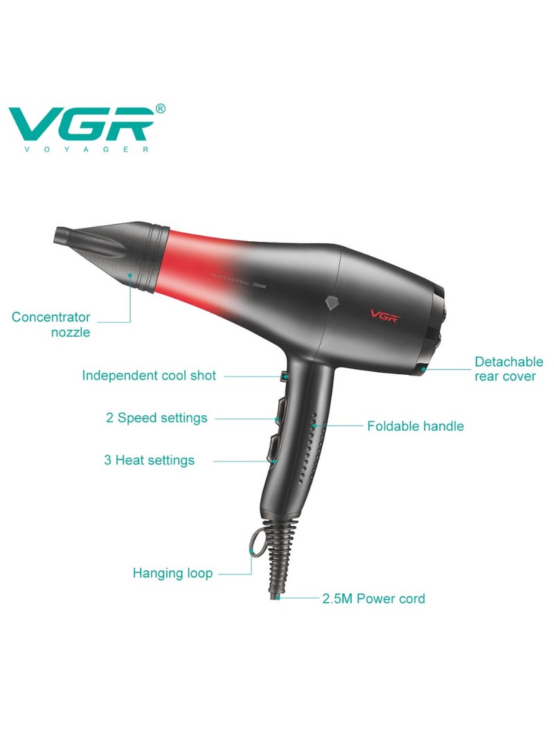 VGR VGR V-462 2200-2600W Powerful Electric Professional Hair Dryer for Women black - Image 4