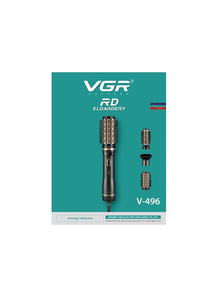 VGR Hair Dryer Brush & Volumizer Hair Curler Straightener Salon Hair Styling Tools V-496 black